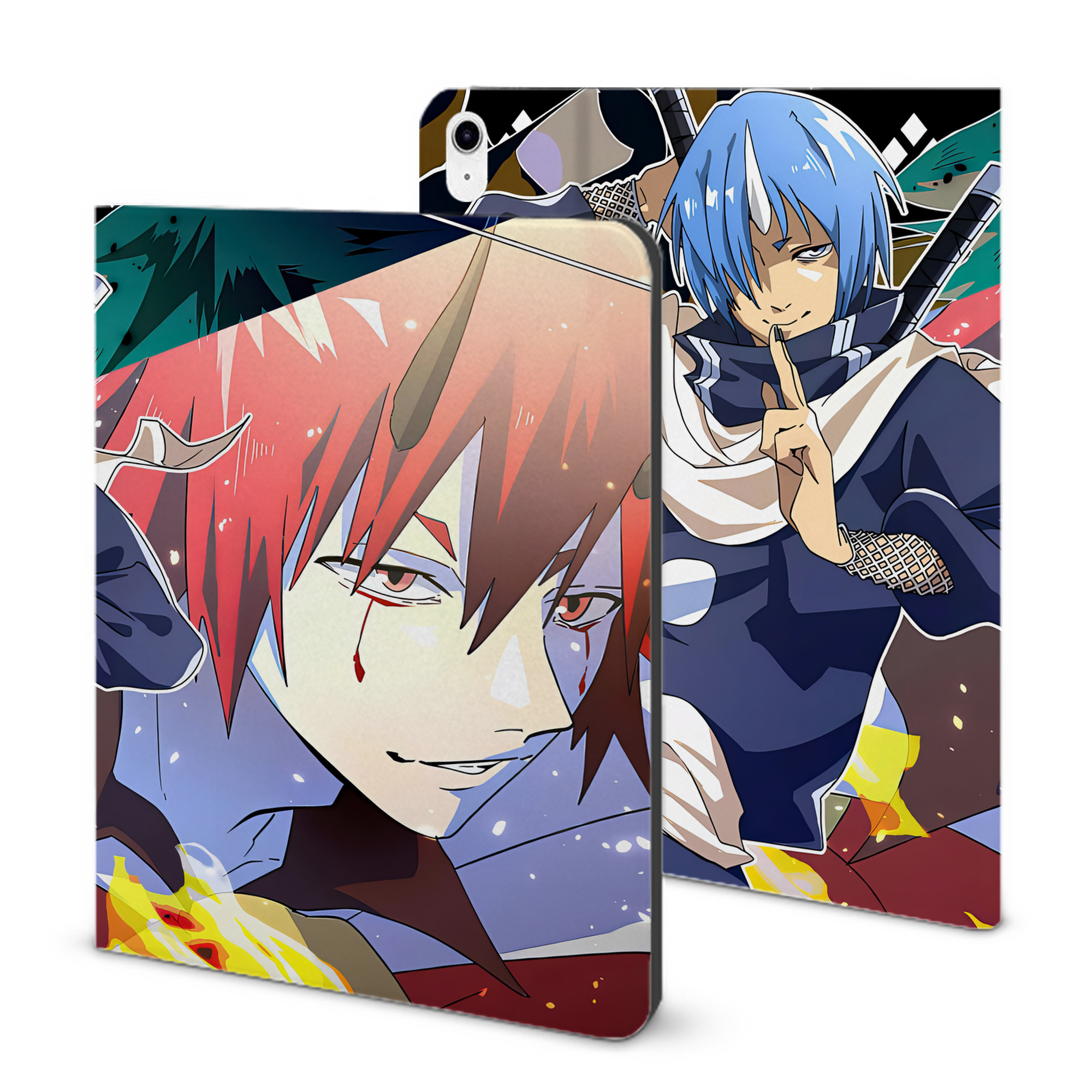 （画像用） 転スラ Regarding Reincarnated to Slime IPad ケース ブック型 PUレザー TPU 耐衝撃 軽量 薄型 ペン収納なし 全面保護 IPad 各モデル対応
